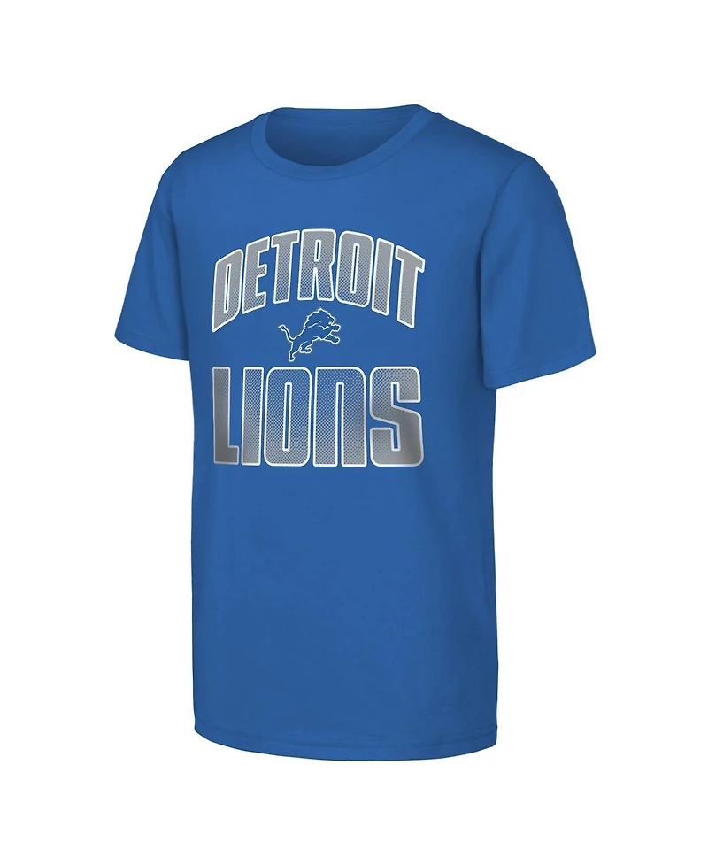 Outerstuff Big Boys and Girls 2-Pack Blue Detroit Lions Never Quit T-Shirt Set