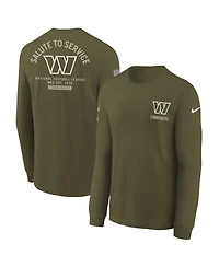 Nike Big Boys and Girls Olive Washington Commanders 2025 Salute to Service Sideline Dri-fit Long Sleeve T-Shirt