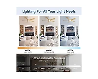 Sofucor 52-inch white modern style ceiling fan features 5 blades and is equipped with Led lights and a remote control