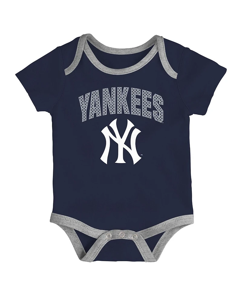 Outerstuff Baby Boys and Girls 3-Piece New York Yankees All Day Play Bodysuit Set