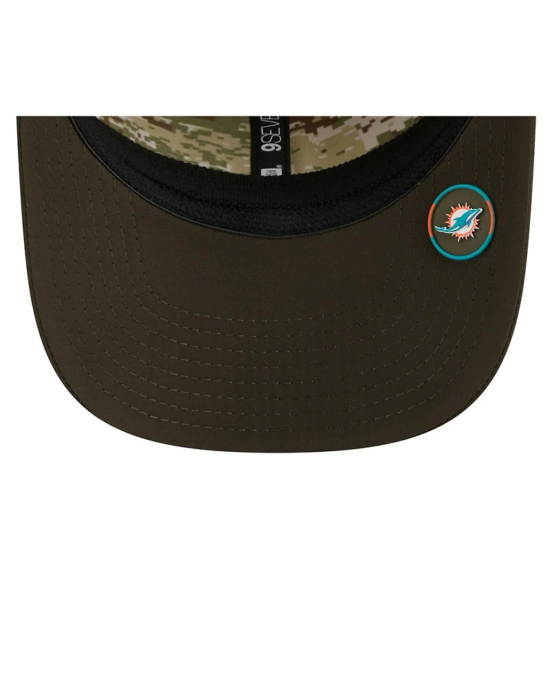 New Era Men's Green Miami Dolphins 2025 Salute to Service 9SEVENTY Adjustable Hat