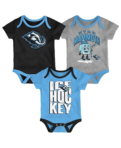Outerstuff Baby Boys and Girls 3-Piece Utah Mammoth Triple Header Bodysuit Set