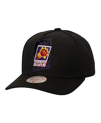 Mitchell & Ness Men's Black Phoenix Suns Tilted Pro Pinch Adjustable Hat