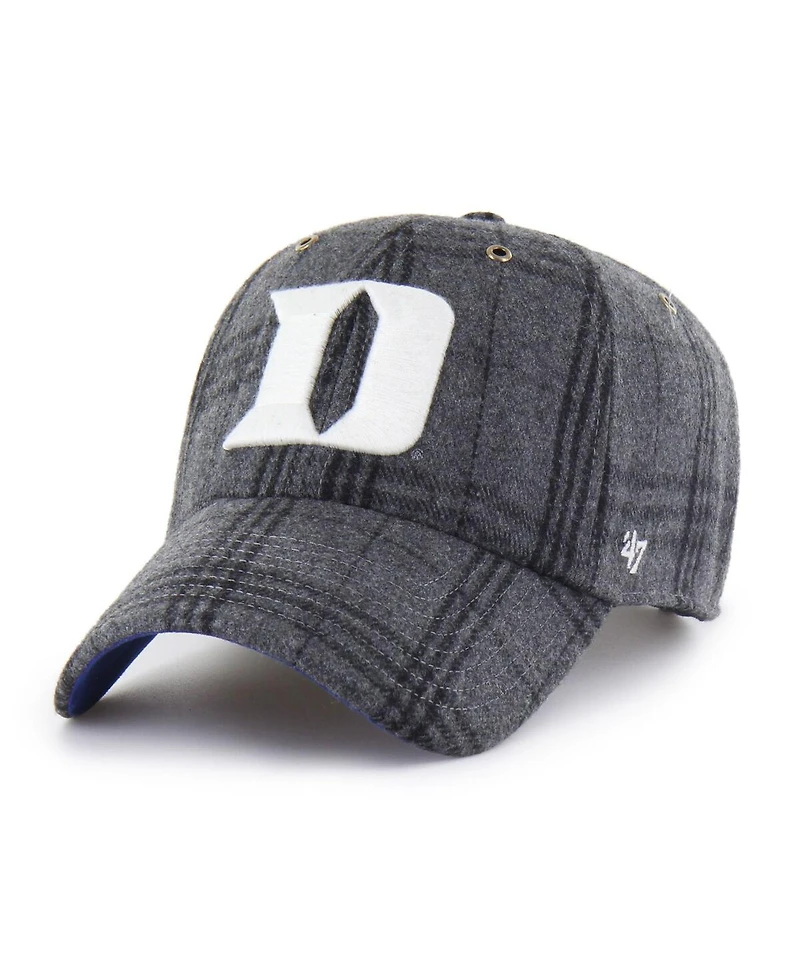 '47 Brand Men's and Women's Gray Duke Blue Devils Plaid Windowpane Clean Up Adjustable Hat