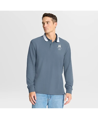 Fanatics Men's Blue Milano Cortina 2026 Winter Olympics Tipped Long Sleeve Polo Shirt