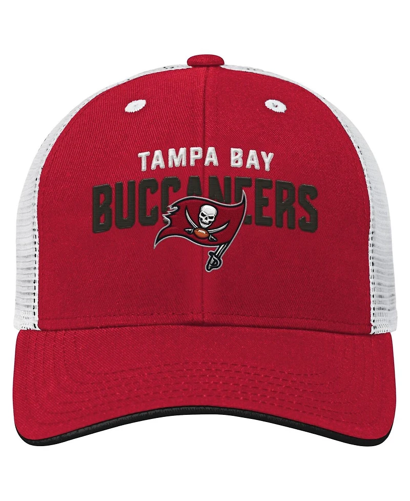 Outerstuff Big Boys and Girls Red Tampa Bay Buccaneers Core Lockup Trucker Adjustable Hat