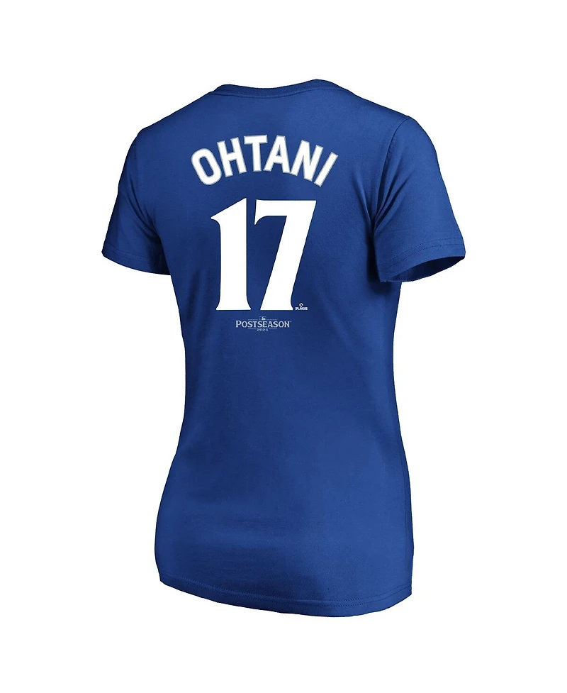 Fanatics Women's Shohei Ohtani Royal Los Angeles Dodgers 2025 World Series Plus Size Name Number T-Shirt