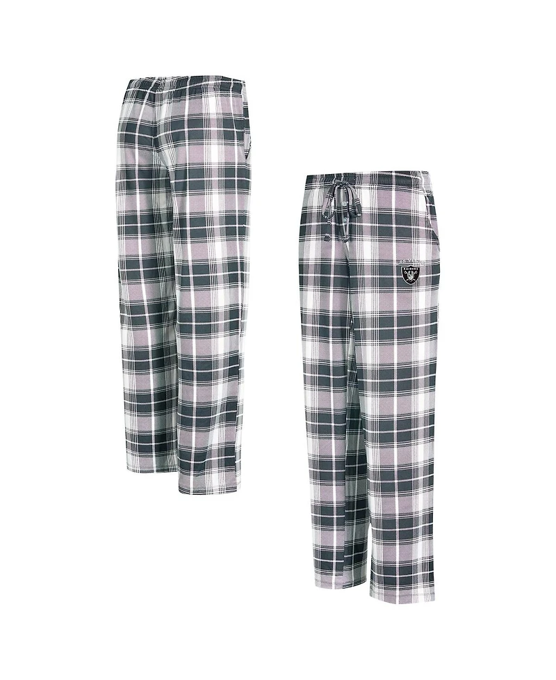 Concepts Sport Women's Black Las Vegas Raiders Ashford Plaid Knit Pants