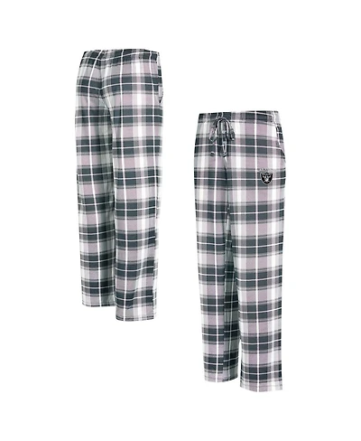 Concepts Sport Women's Black Las Vegas Raiders Ashford Plaid Knit Pants