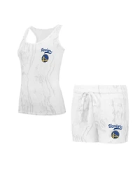 Concepts Sport Women's 2-Piece White Golden State Warriors Quartz Tank Top and Shorts Set