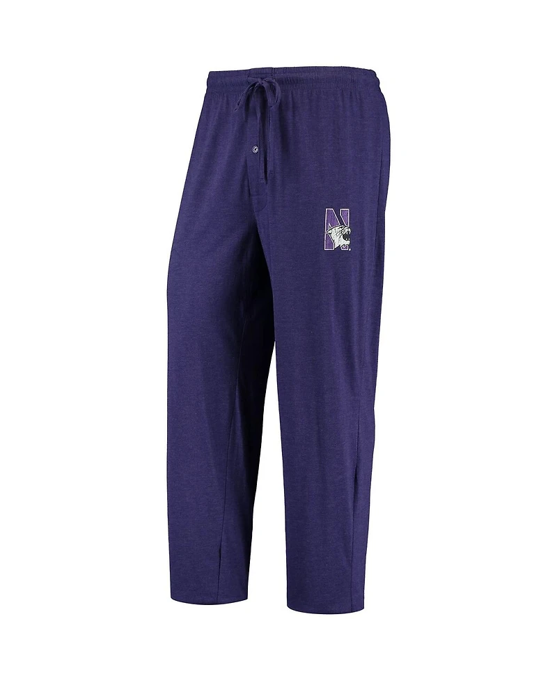Concepts Sport Men's 2-Piece Purple/Heathered Charcoal Northwestern Wildcats Meter Long Sleeve Top and Pants Sleep Set