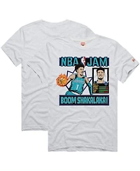 Homage Men's and Women's LaMelo Ball White Charlotte Hornets Nba Jam Tri-Blend T-Shirt