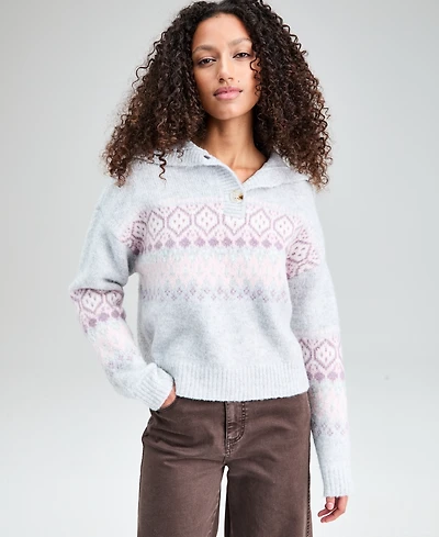 And Now This Petite Fair Isle Long-Sleeve Sweater, Macy's Exclusive