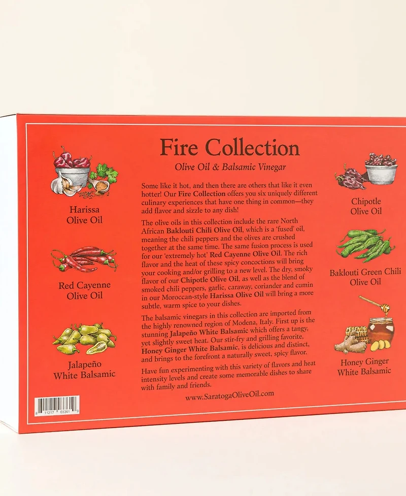 Uncommon Goods Heat Lover's Olive Oil & Balsamic Vinegar Gift Set, 6-Pc., 60 mL Each