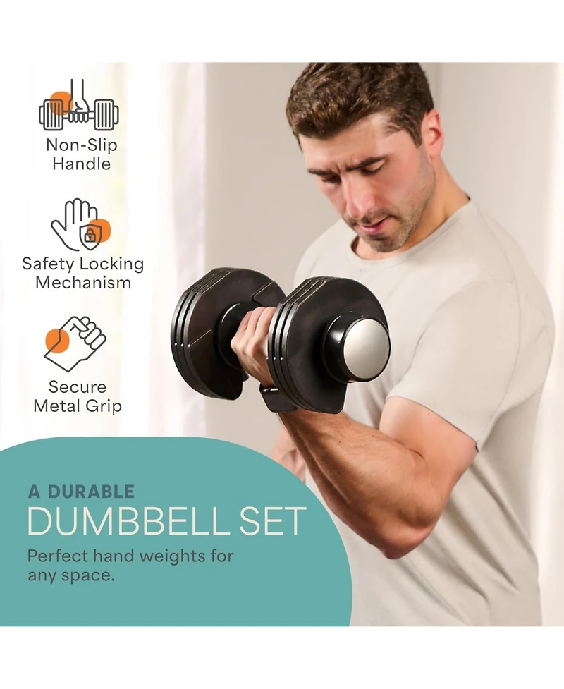 Lifepro Adjustable Dumbbells Set with Rack