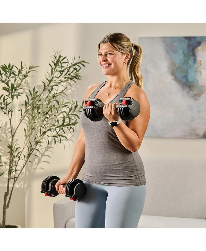 LifePro 15Lbs Adjustable Dumbbells - 6-in-1, Compact, Quick Adjust for Full Body Home Gym Fitness