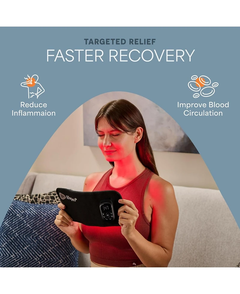 LifePro Micro Red Light Therapy Belt with Vibration Nir & Red Light Therapy for Pain Relief, Recovery, and Performance Enhancement