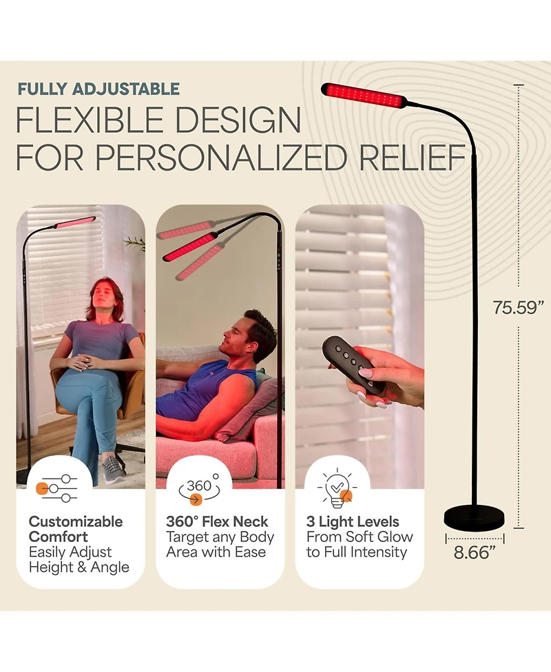 LifePro 2-in-1 Red Light Therapy & Reading Floor Lamp – 216 Led with Red, Near Infrared & White Light Modes for Skin Health, Pain Relief & Rela