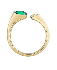 Macy's Lab-Grown Emerald (1/2 ct. t.w.) & White Sapphire (1/20 Ring 14k Gold Over Sterling Silver (also Ruby)