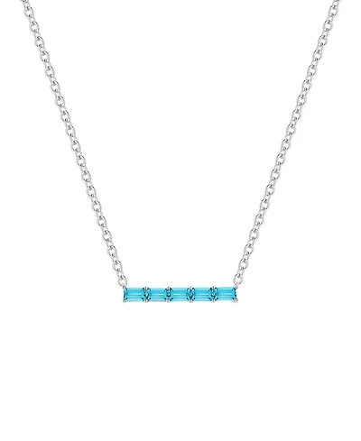 Macy's Lab-Grown Sapphire (5/8 ct. t.w.) Necklace Sterling Silver (also Multi-Stone)