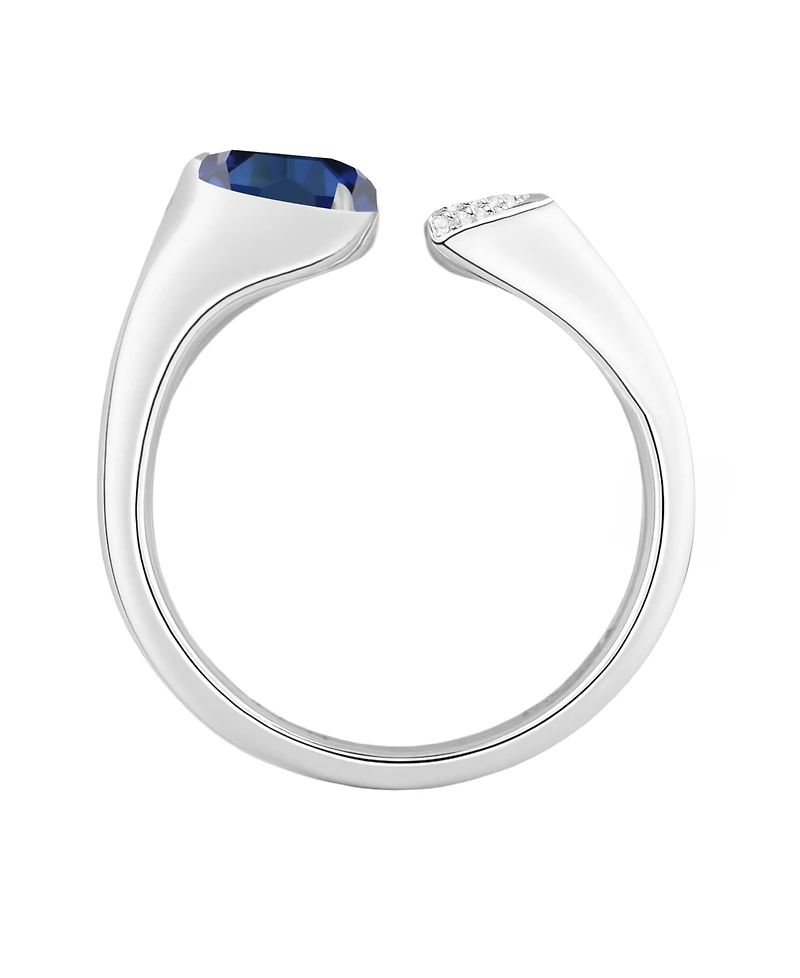 Macy's Lab-Grown Emerald (1/2 ct. t.w.) & White Sapphire (1/20 Ring 14k Gold Over Sterling Silver (also Ruby)