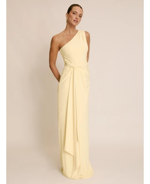abercrombie one shoulder dress Abercrombie & Fitch The A&F Giselle Pleated One-Shoulder Cutout Maxi Dress