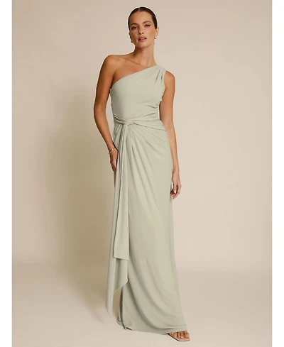 Six Stories Women's One Shoulder Drape Stretch Bridesmaid Dress