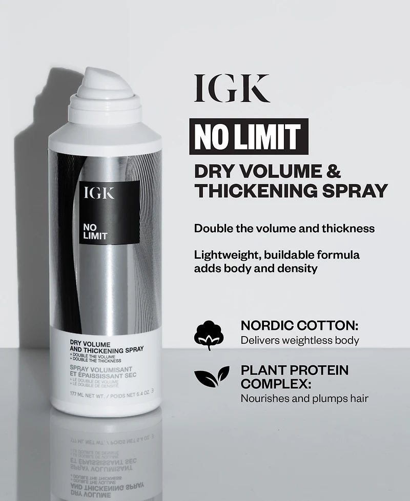 Igk Hair No Limit Dry Volume & Thickening Spray