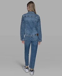 Karl Lagerfeld Paris Women's Embellished Denim Jacket