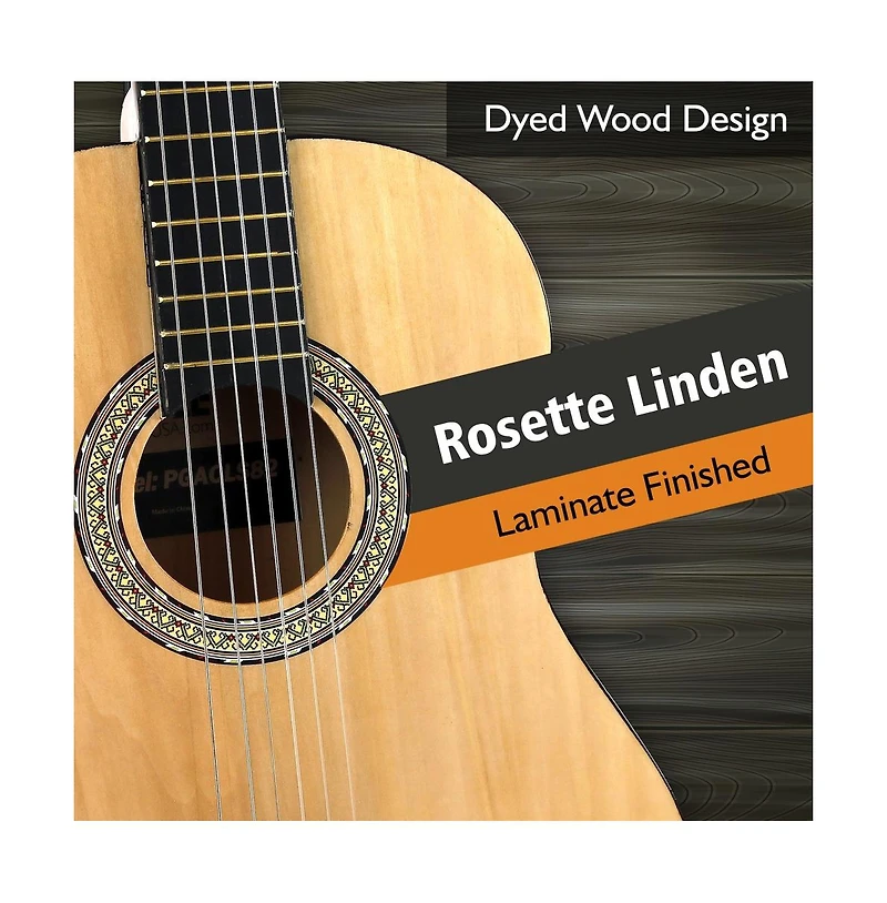 Pyle 36" 3/4 Scale Classic Guitar Kit with Digital Tuner & Accessories - PGACLS82