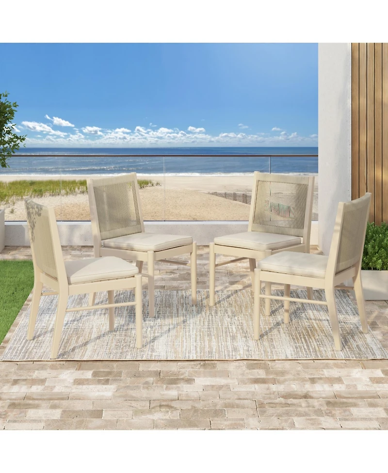 Streamdale Furniture Cordoba Acacia Wood Dining Chair With Water-Repellent Fabric