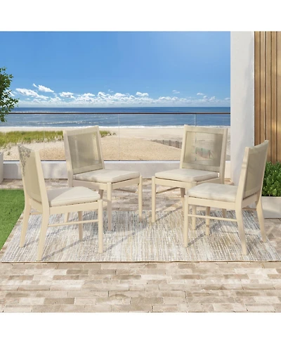 Streamdale Furniture Cordoba Acacia Wood Dining Chair With Water-Repellent Fabric