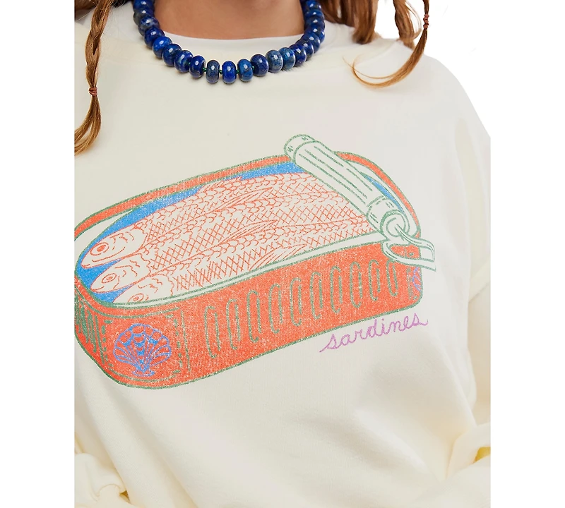 Free People Women's Graphic Camden High-Low Sweatshirt