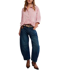 Free People Women's Bailey Striped Collared Shirt