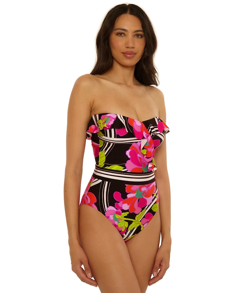 Trina Turk Women's Bougainvillea Ruffle Detail One-Piece Swimsuit