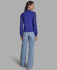 Bcbg Women's Slim Fit Collared Button-Up Top