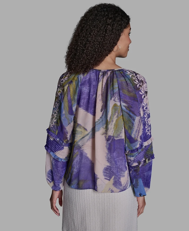 Bcbg Women's Long-Sleeve Tie Detail Pull-On Top