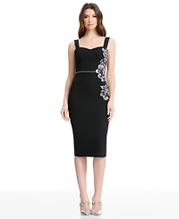 Dress the Population Women's Sweetheart Neck Midi
