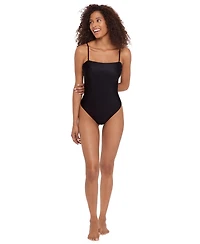 Steve Madden Women's Bandeau Neck One-Piece Swimsuit