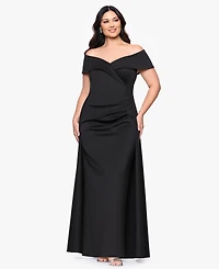 Xscape Plus Off The Shoulder Long Dress