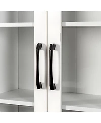 "Casainc 70.87" Display Cabinet with 4 Pull-Out Shelves & Glass Doors – Modern Multi-Tier Pantry Storage for Home