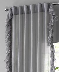 Half Price Drapes Ruffled Faux Linen Sheer Curtain