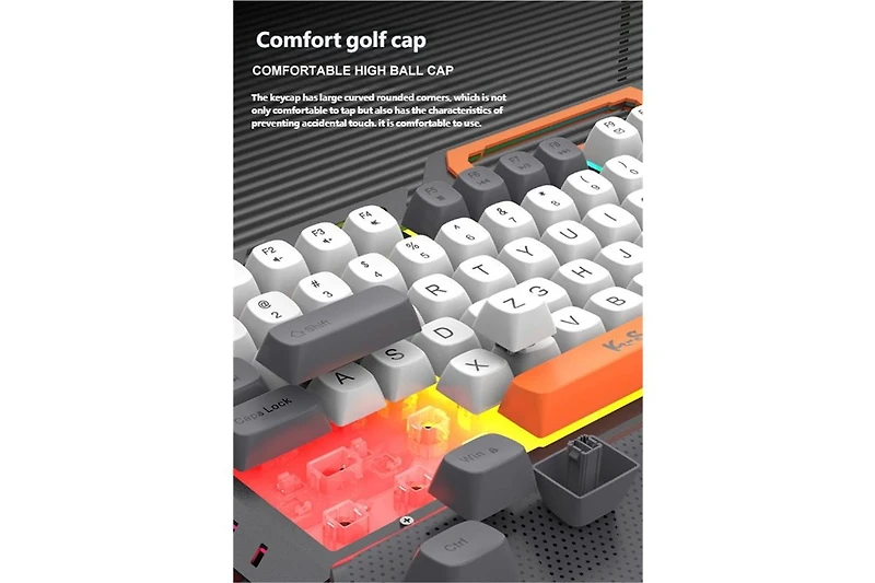 Risokeys Wired Usb Metal Gaming Keyboard and Mouse Set – Mechanical Feel, Esports Ready, White Ash