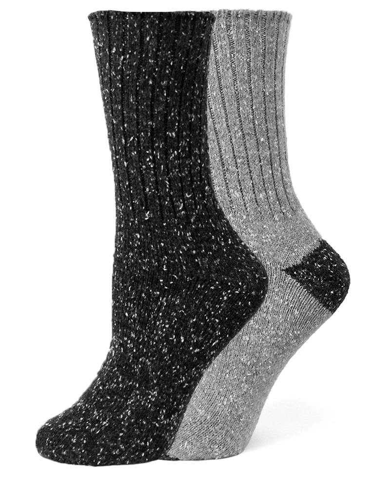 Hue Women's 2-Pack Tweed Rib Boot Socks