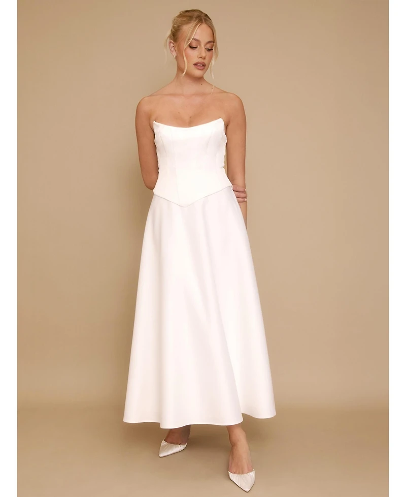 Six Stories Women's Bandeau Satin Corset Dress