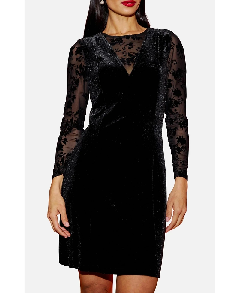 Yumi Women's Fitted Velvet Dress