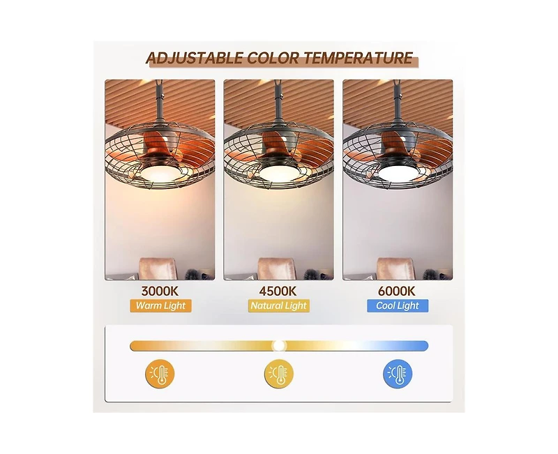 Sofucor 20-inch Modern Black 5-Blade Flush Mount Ceiling Fan with Remote control and timing functions