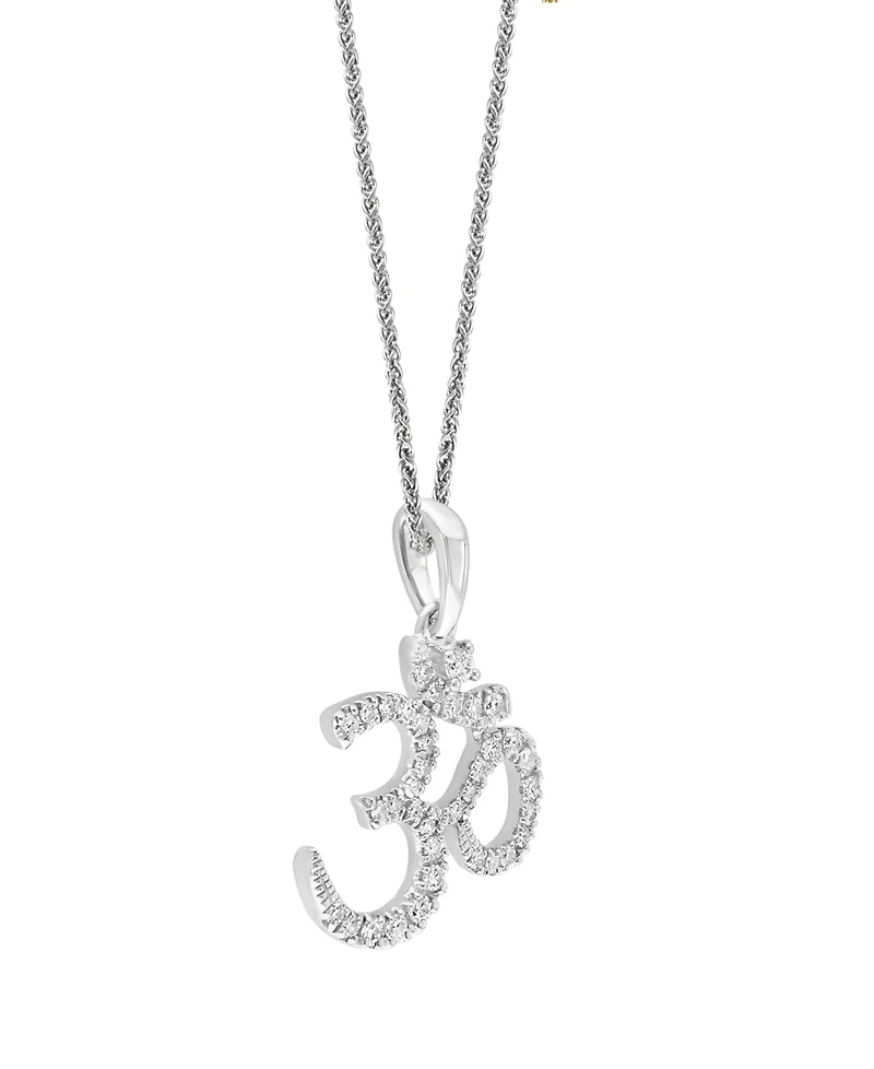 Diamond Om 18" Pendant Necklace (1/6 ct. t.w.) 14k White or Yellow Gold