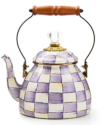 MacKenzie-Childs Violet Check 2-Quart Handmade Tea Kettle