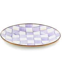 MacKenzie-Childs Violet Check Handmade Dinner Plate